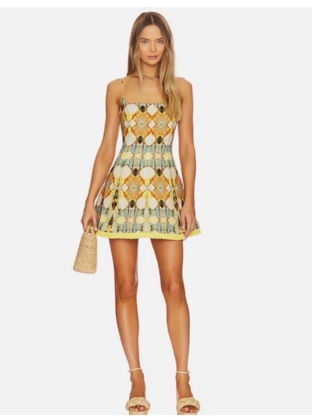 Christian Lacroix Stained Glass Linen Blend Fringe Dress Size Large - Picture 14 of 14